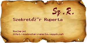 Szekretár Ruperta névjegykártya